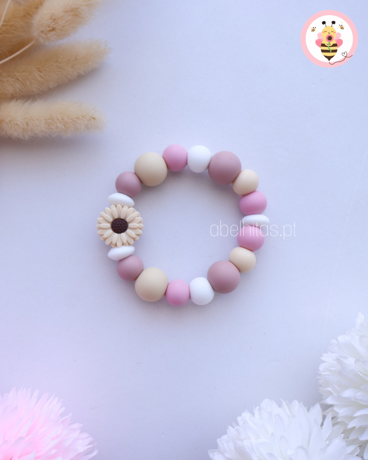Beige Flower Teether