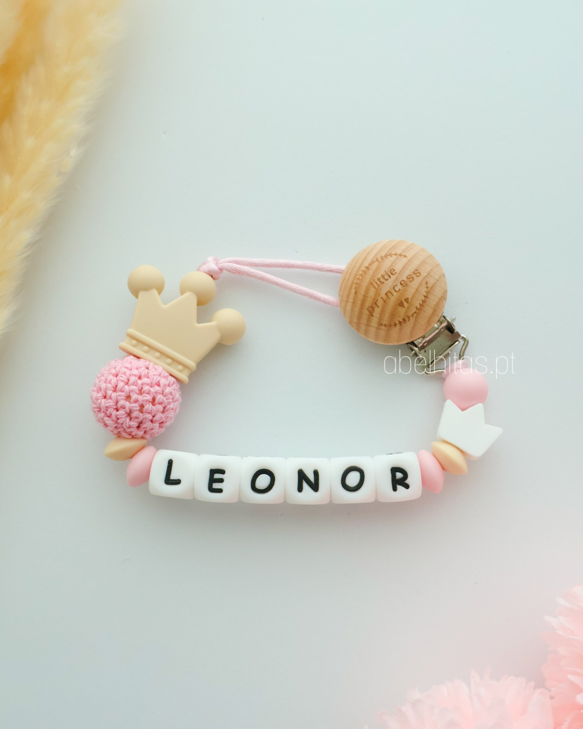 Prendedor de chupeta com nome - Little Princess