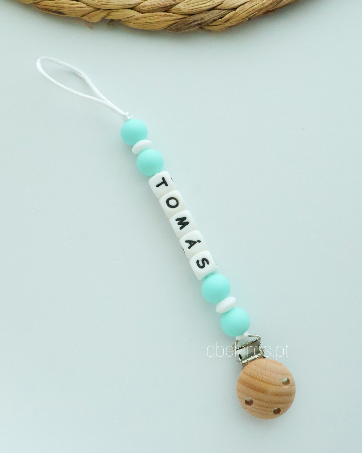 Pacifier clip with name - Simple