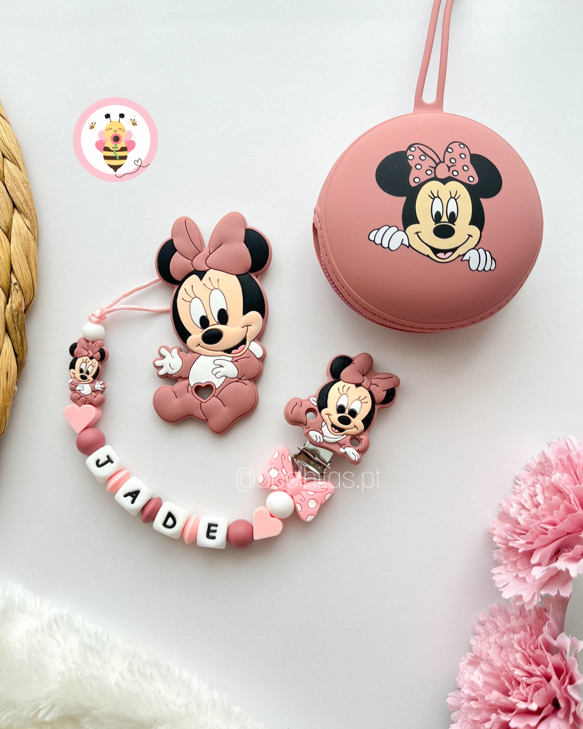 Conjunto Minnie rosa escura