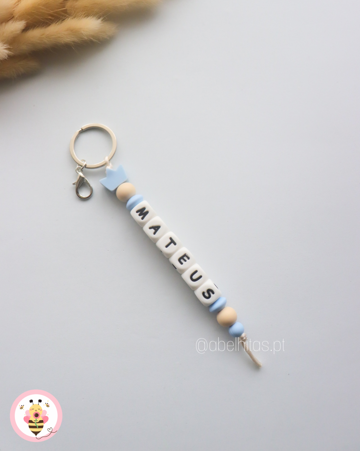 Porta-chaves coroa azul