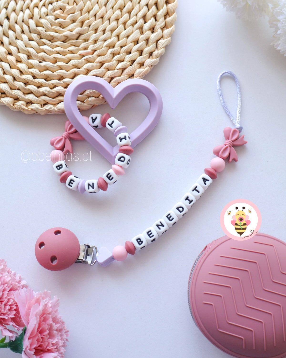 Conjunto Laço rosa escuro