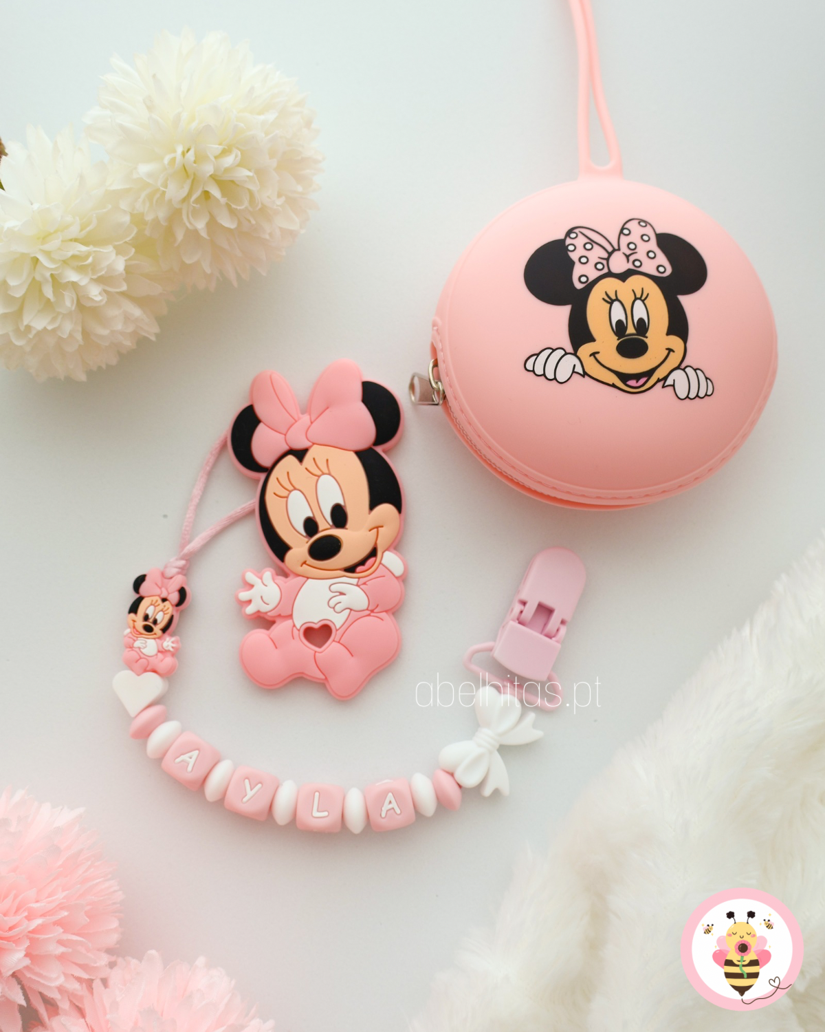 Conjunto Minnie rosa clara