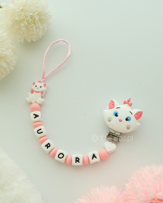 Pacifier clip with name - Gata Marie