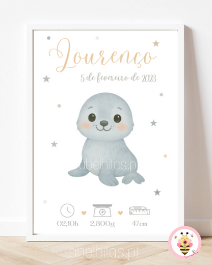 Quadro Nascimento Bebé personalizado