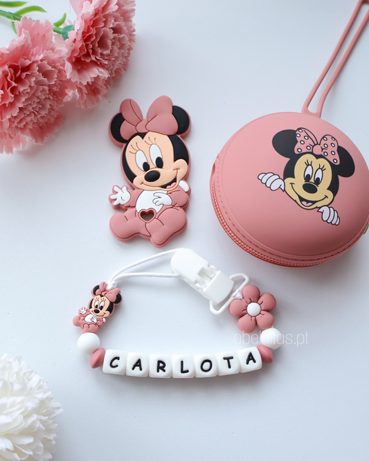 Conjunto Minnie rosa escura