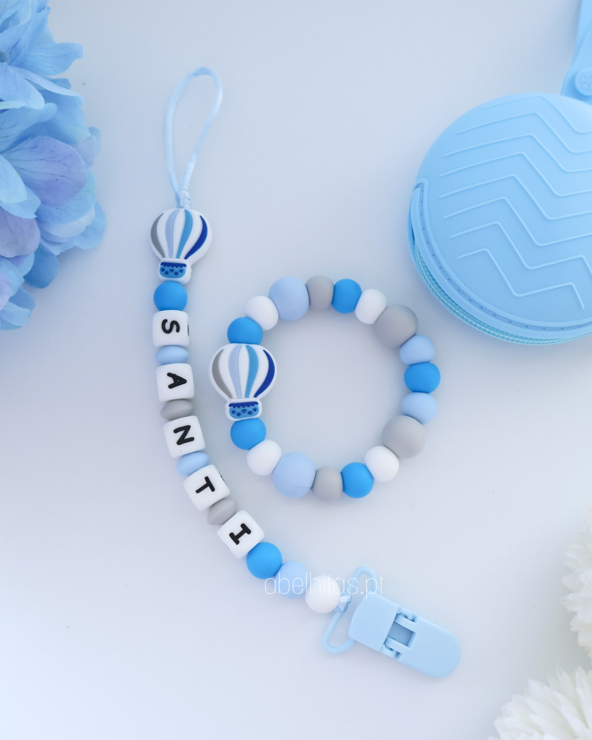 Conjunto Balão ar quente azul