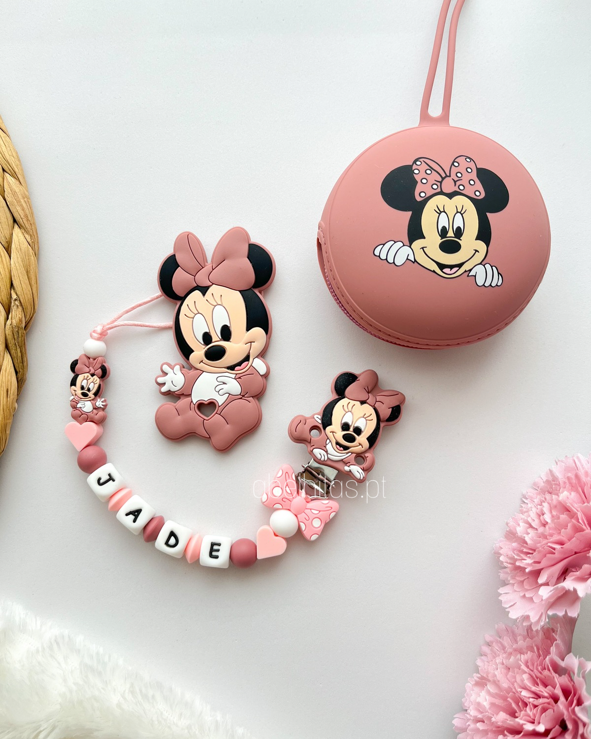 Conjunto Minnie rosa escura