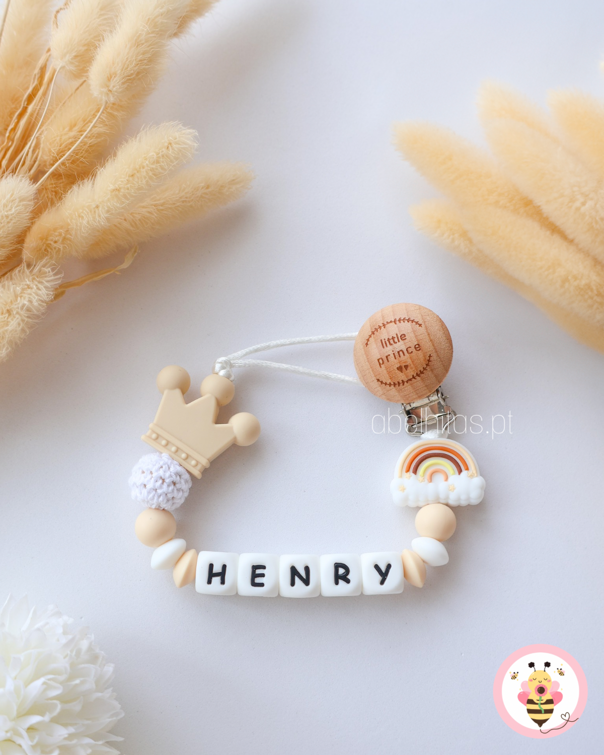 Prendedor de chupeta com nome - Little Prince