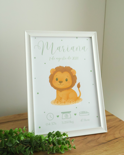 Quadro Nascimento Bebé personalizado