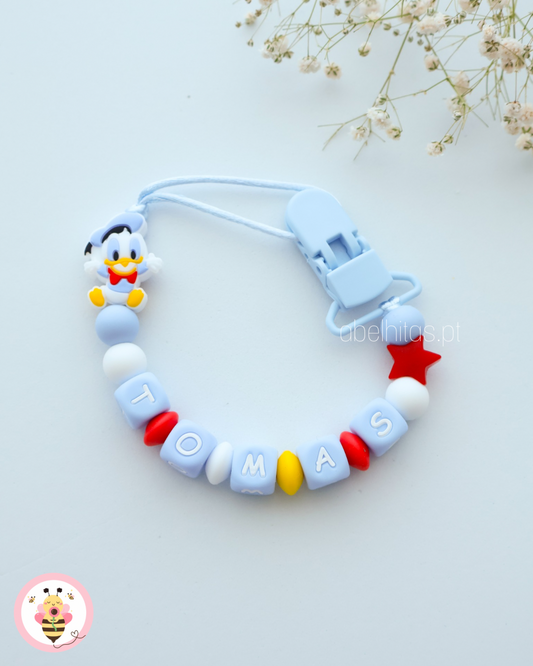 Prendedor de chupeta com nome - Donald