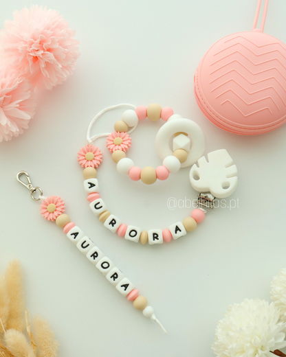 Conjunto Flor rosa