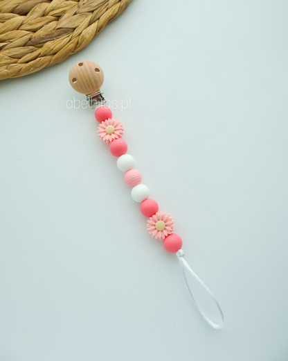 Nameless pacifier clip - Flowers