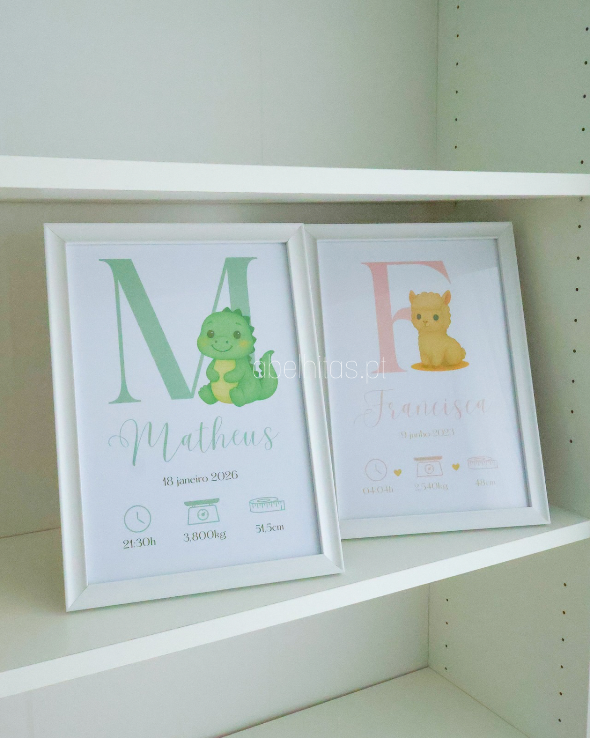 Quadro Nascimento Bebé personalizado - Inicial