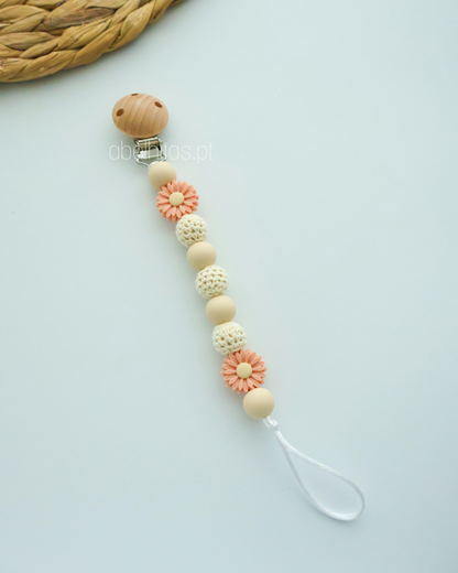 Nameless pacifier clip - Flowers