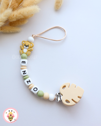 Conjunto Urso bege e verde