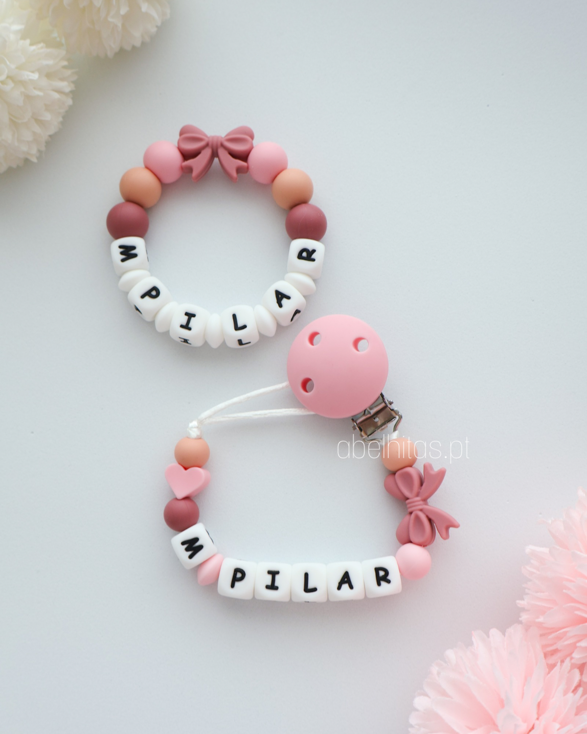 Conjunto Laço rosa escuro