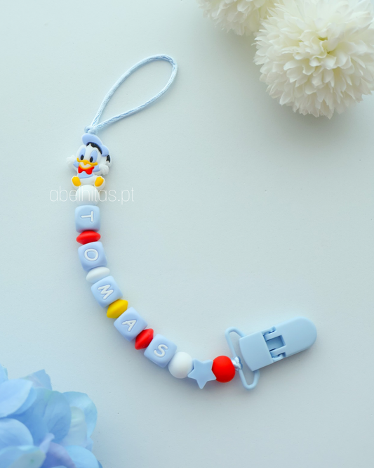 Prendedor de chupeta com nome - Donald