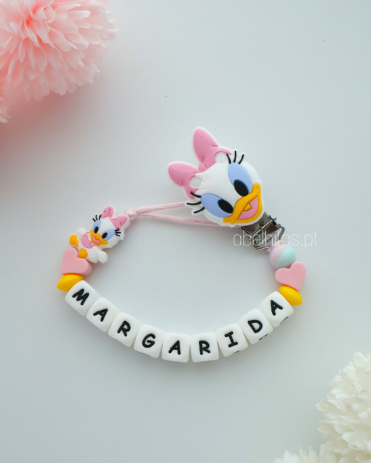 Pacifier clip with name - Daisy Duck