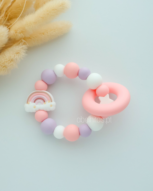 Mordedor Arco-íris rosa