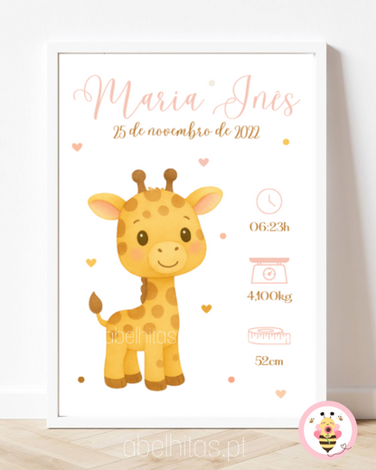 Quadro Nascimento Bebé personalizado