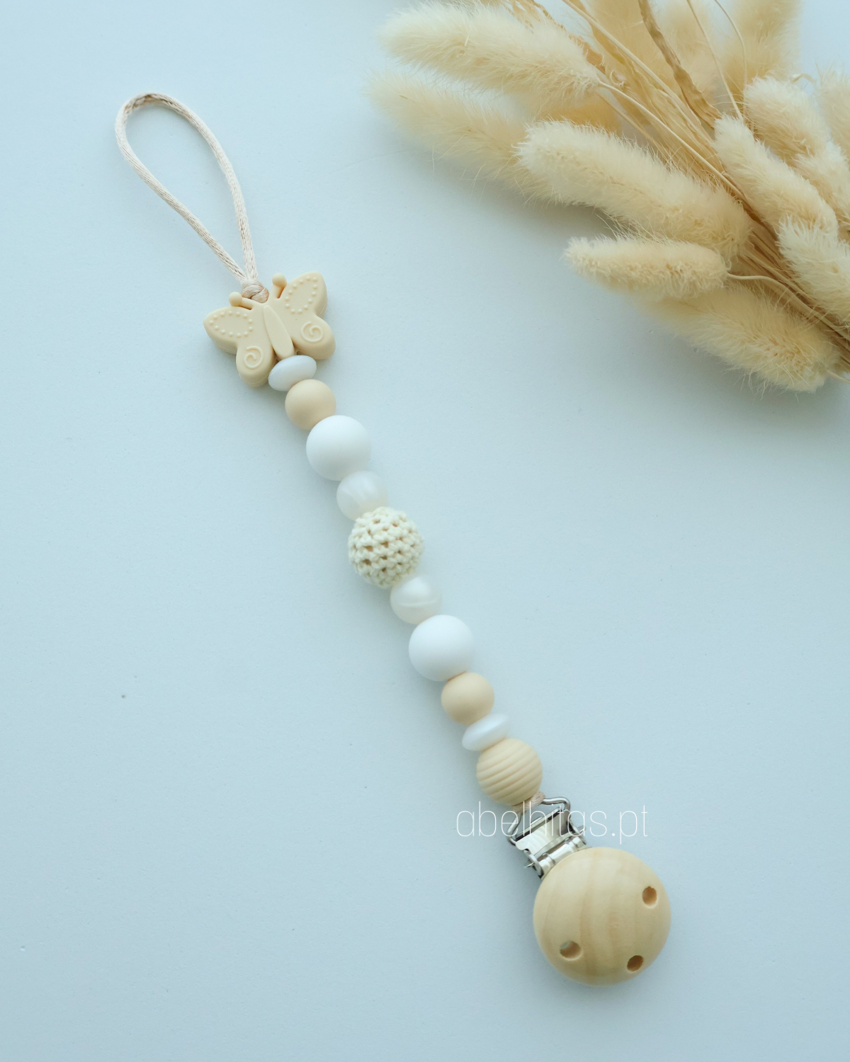 Prendedor de chupeta sem nome - Borboleta