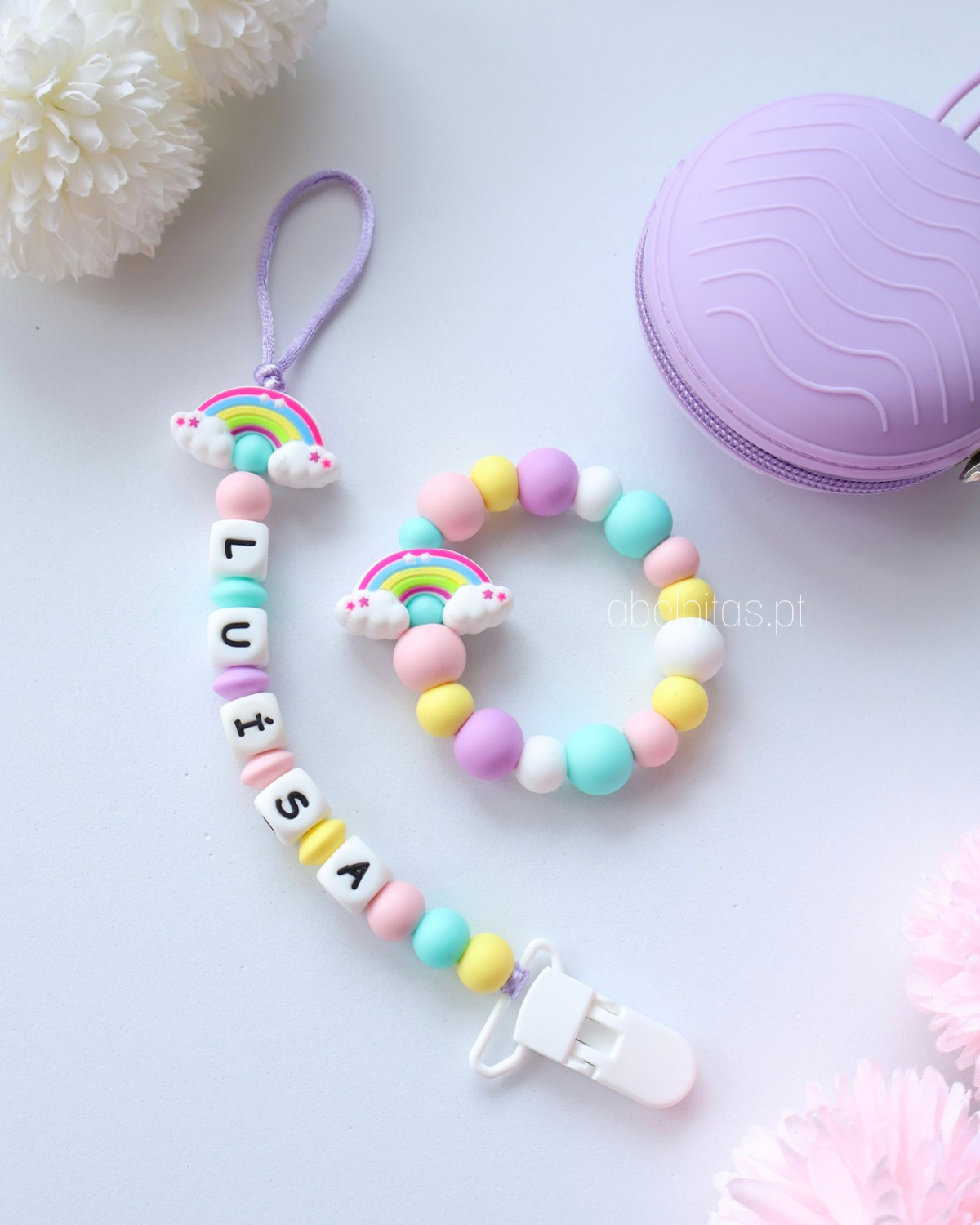 Conjunto Arco-íris colorido
