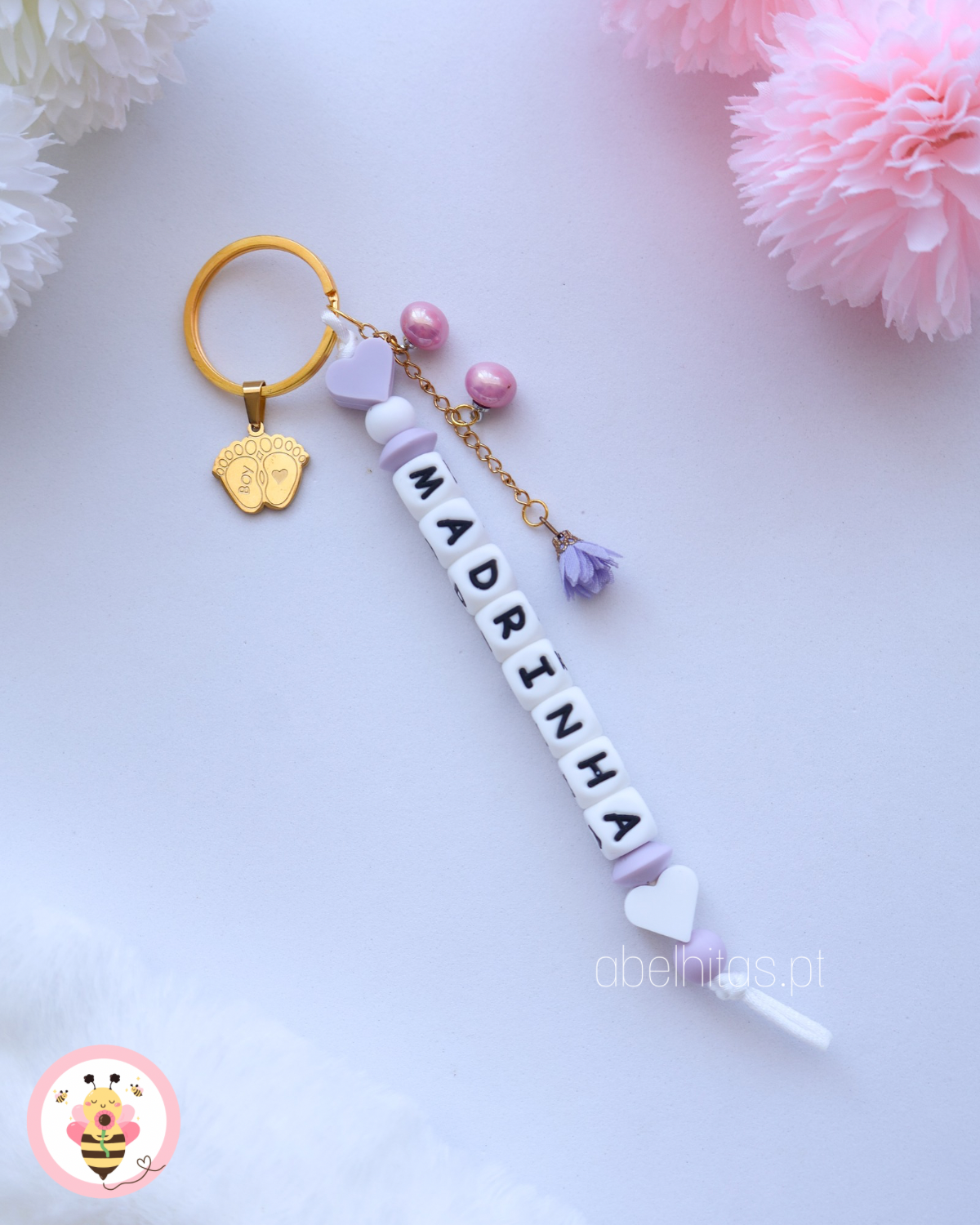Porta-chaves Coração lilás