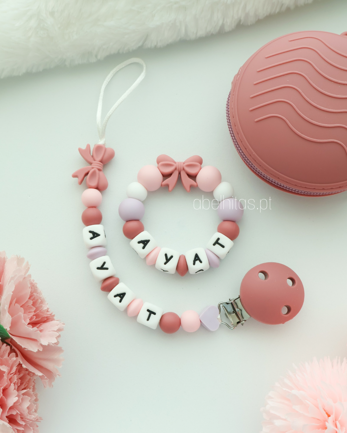 Conjunto Laço rosa escuro