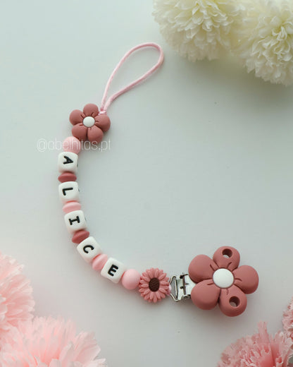 Conjunto Flores rosa escuras