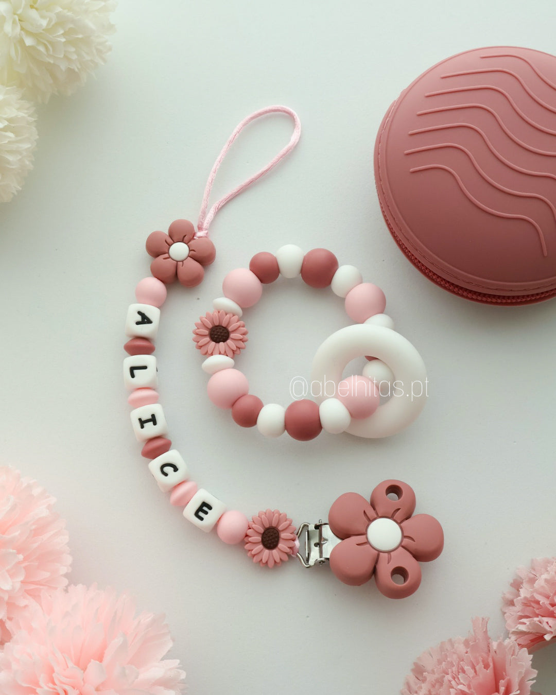 Dark pink flower Set