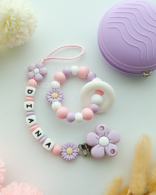 Conjunto Flores lilás