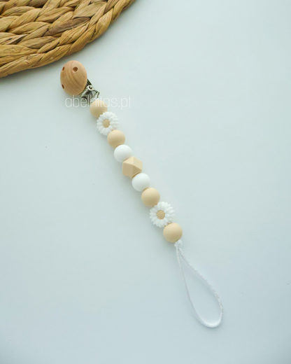 Nameless pacifier clip - Flowers