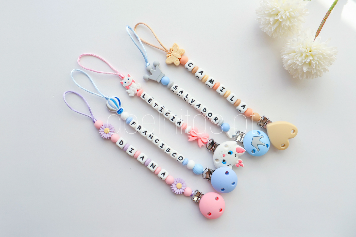 Criar prendedor de chupeta personalizado - mola em silicone