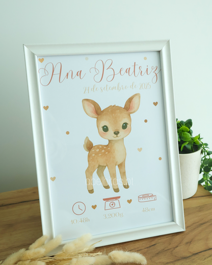 Quadro Nascimento Bebé personalizado