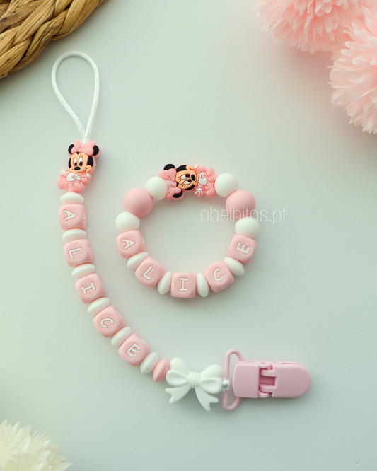 Conjunto Minnie rosa clara