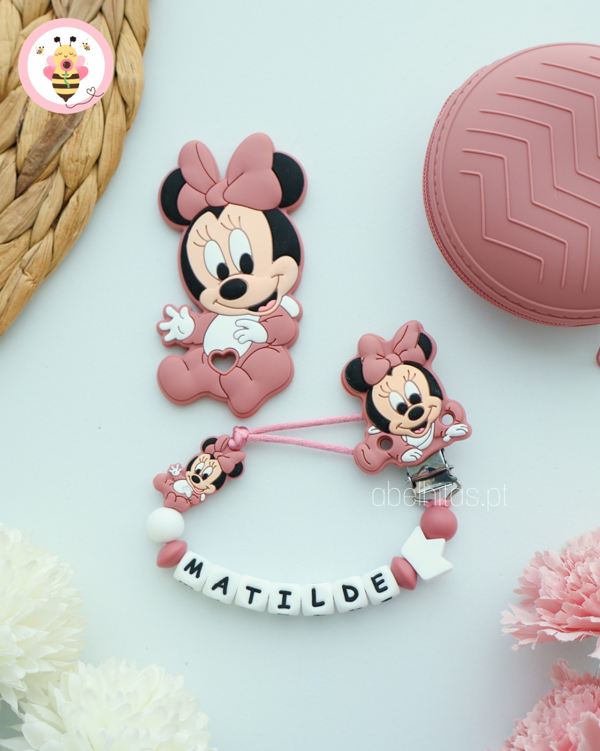 Conjunto Minnie rosa escura