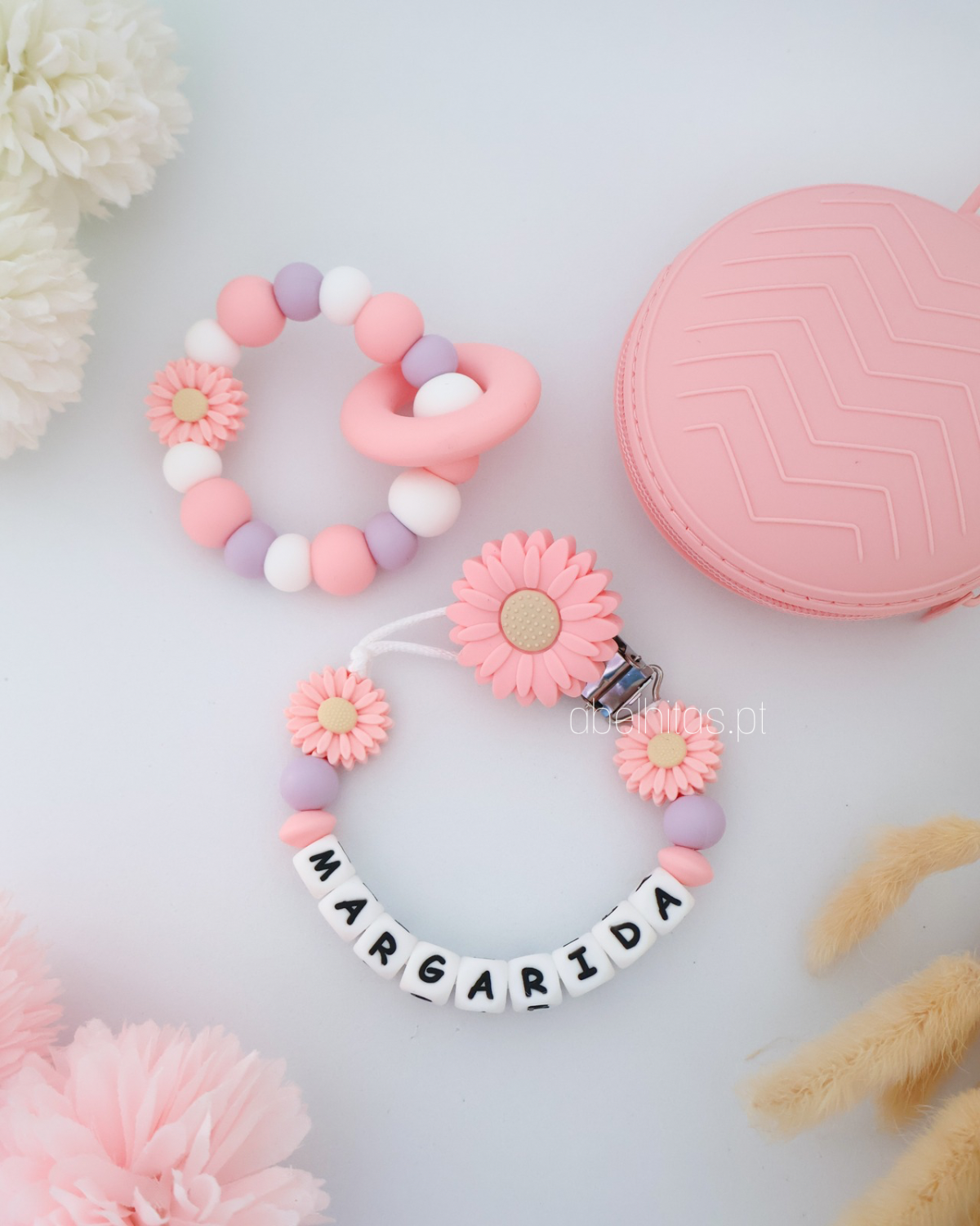 Conjunto Flores rosa