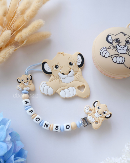 Conjunto Simba bege e azul